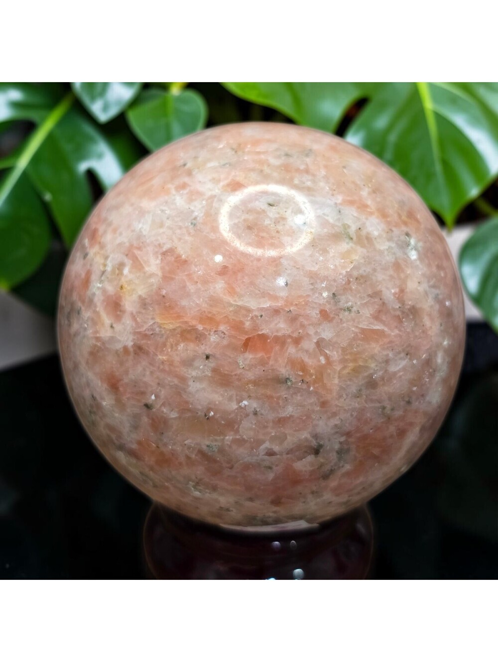 A034. Sunstone 64mm Natural Crystal Sphere Orb